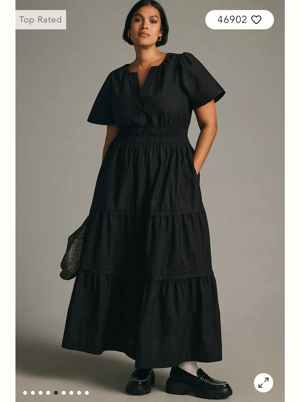 NWT Anthropologie size 2X The Somerset maxi dress in black has pockets